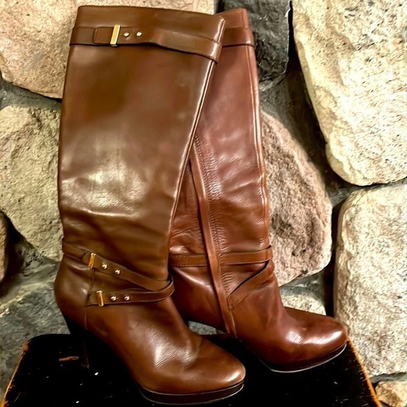 Cole Haan Nike Air tall leather riding boots size‎ 7.5 - Picture 1 of 8